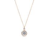 Round Halo Necklace 0.5ct