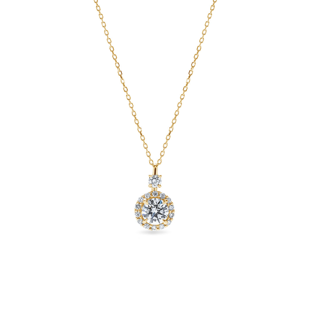 Round Halo Necklace 0.5ct