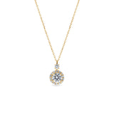 Round Halo Necklace 0.5ct