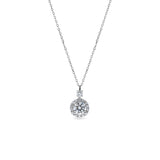 Round Halo Necklace 0.5ct