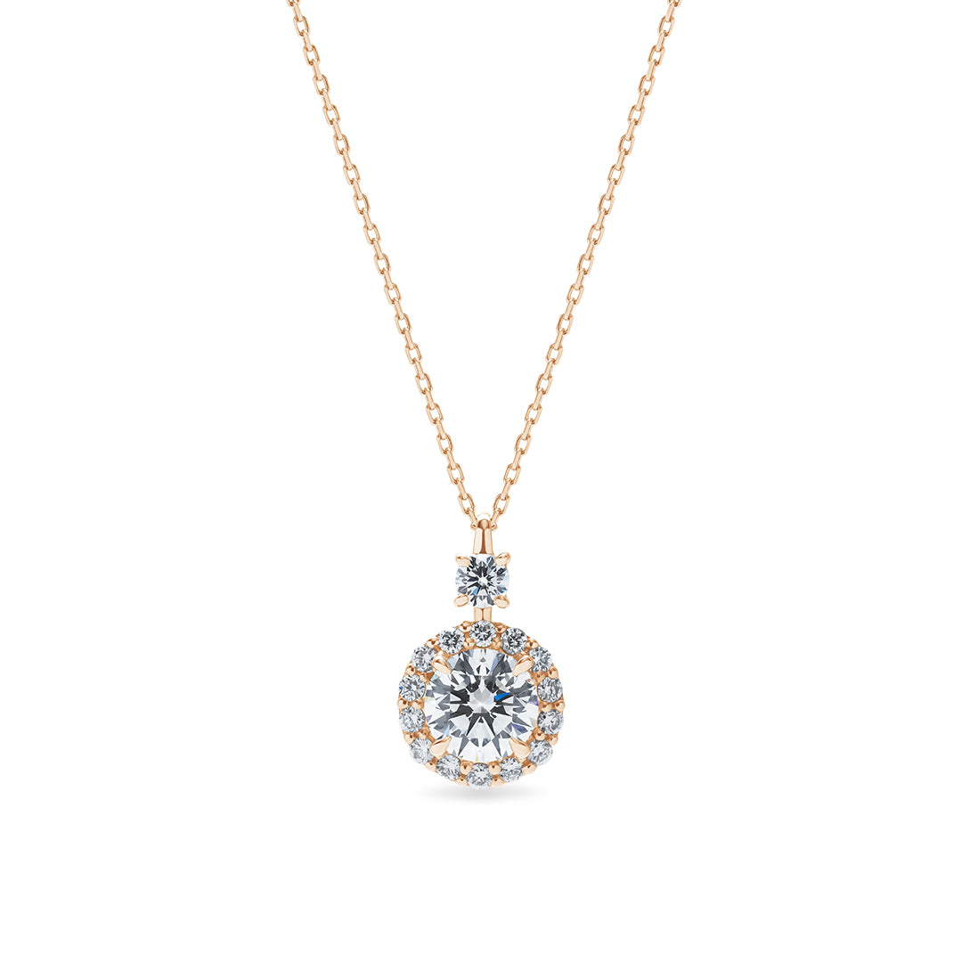 Round Halo Necklace 1.0ct