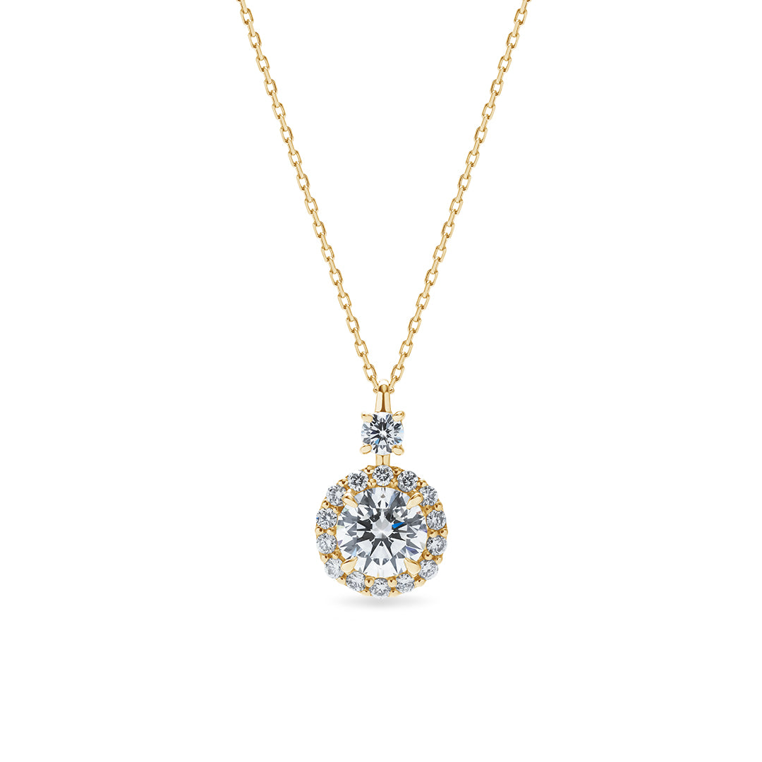 Round Halo Necklace 1.0ct