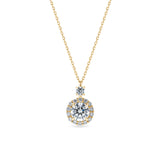Round Halo Necklace 1.0ct
