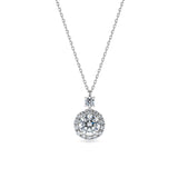 Round Halo Necklace 1.0ct